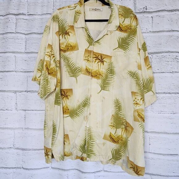 Tommy Bahama Mens 100% Silk Tropical Short Sleeve Hawaiian Shirt Size 2XL - Picture 6 of 11
